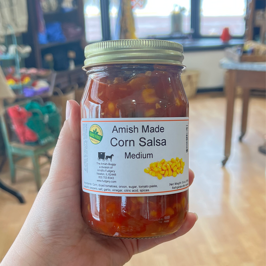 Amish Fresh Made Salsa 16 oz. Jar: Corn Medium